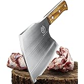 ZENG JIA DAO Big Bones Cleaver Knife - Heavy Duty Butcher Knife - Axe Chopper for Kitchen Restaurant Farm and Slaughterhouse- Cutting any bones- Solid Pear Wood Handle - Gift for Tough Guys