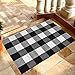 Ecoshome Cotton Bath Runner Checkered Plaid Area Rug Door Mat for Entry Way Washable Carpet for Kitchen (24