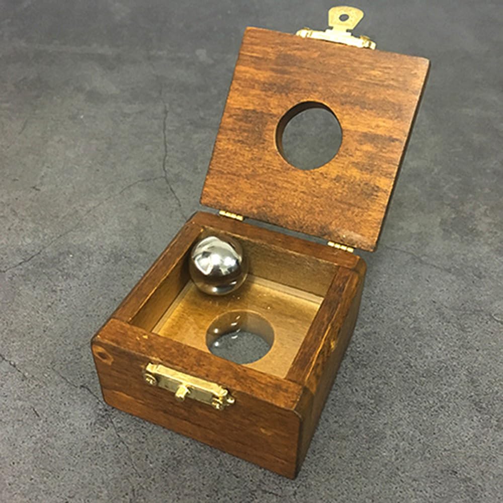 Steel Ball Thru Glass Magic Tricks Metal Ball Penetrate Solid Glass into Wooden Box Penetration Magic Close Up Illusions Gimmick Props