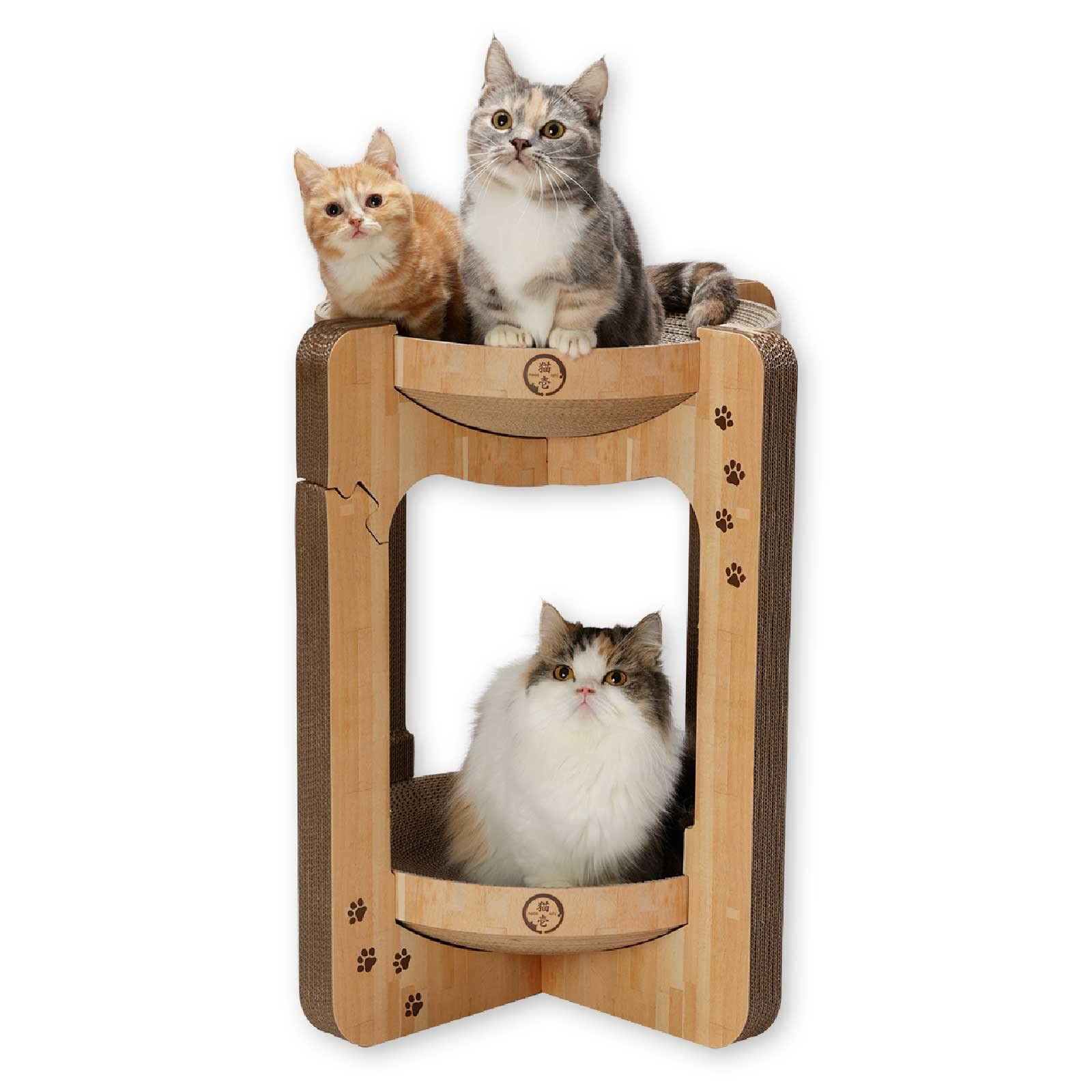 猫壱 バリバリボウルタワー 爪研ぎ ライトブラウン XL商品画像