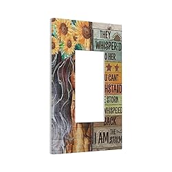 Boho Girl Sunflower Inspirational on Rustic Wood 1