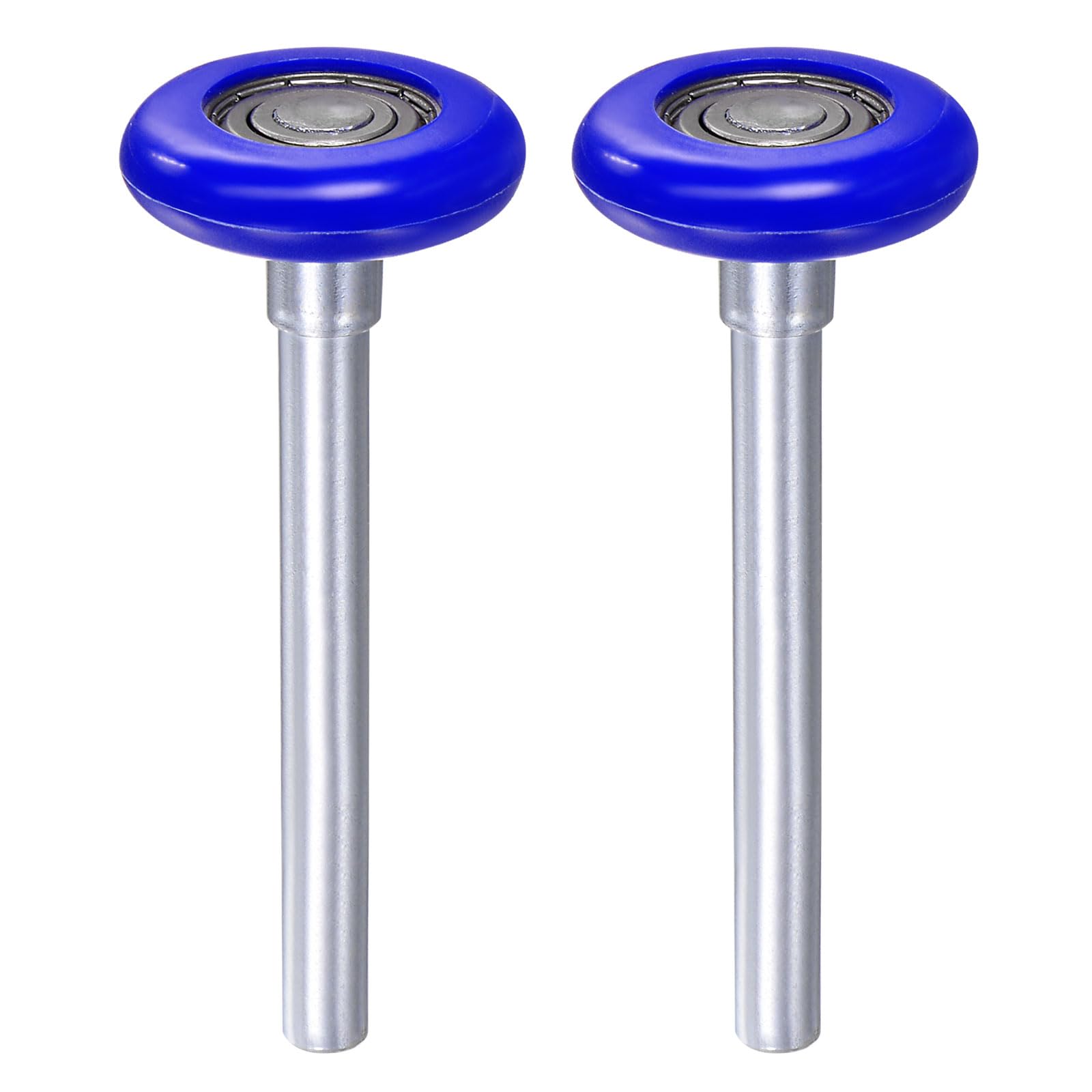 UXCELL 2pcs Garage Door Rollers, 2" Nylon Roller for 2" Track, 4.25" Stem, 8 Balls Sealed Bearing, Commercial & Residential, Blue