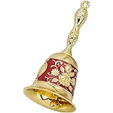 Handbell, Small Hand Bell Hand Call Bells Wedding Bells, Table Bell Service Bell for Restaurant, Hotel, Shops, Pet Training Bell, Christmas Bells (Golden Red)