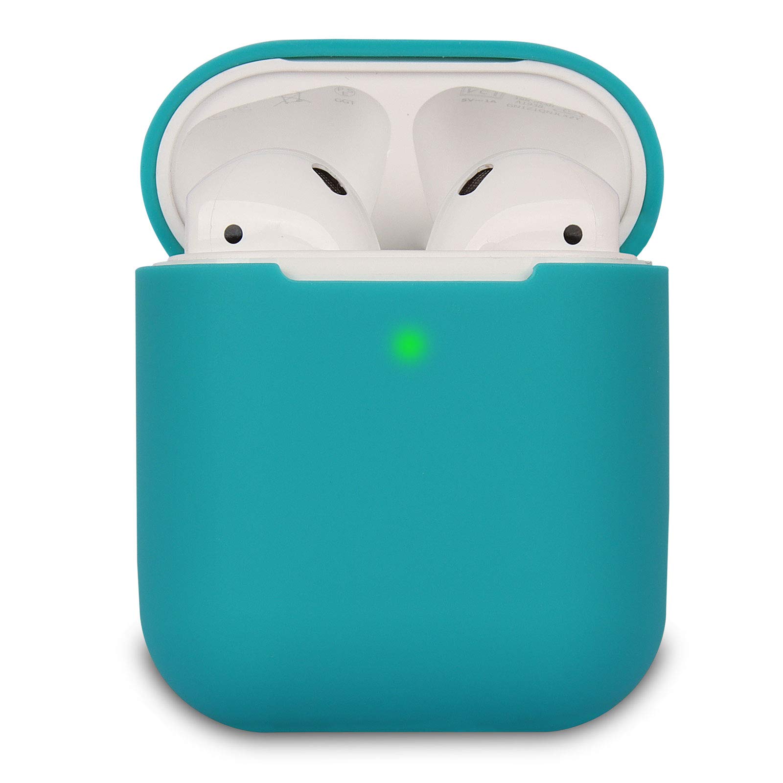 KOKOKA Case Cover Compatible with AirPods 2, Silicone Shockproof Case Cover for Airpods 2 [Front LED Visible][Support Wireless Charging] Emerald
