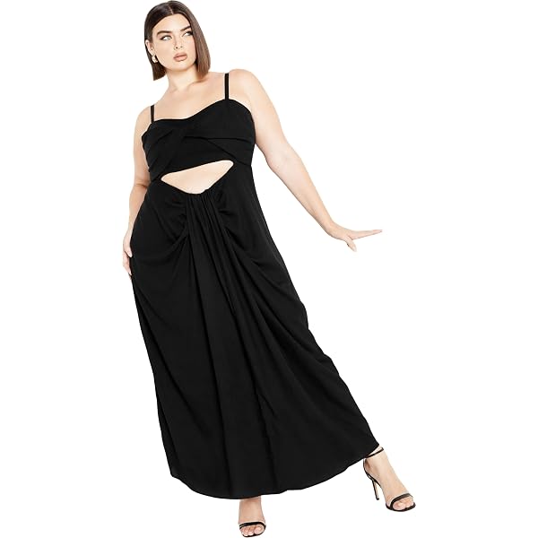 chinese dress ladies City Chic Women's Apparel womens Plus Size Maxi Plait Detail Dress, Black,  22 Plus at Amazon Women's Clothing store
