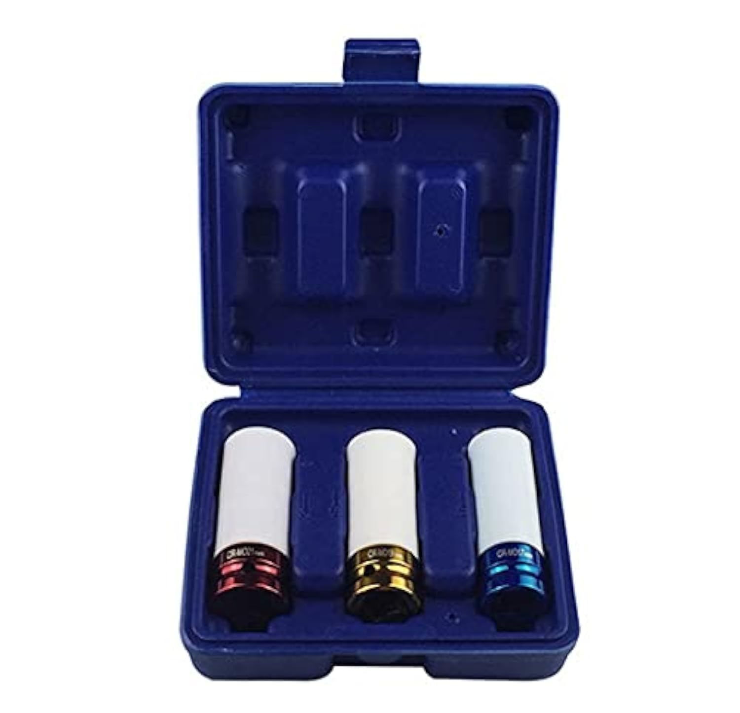 CENPEK 3PCS 1/2inch Thin Wall Deep Impact Socket Set Plastic Sleeve Lug Nut Socket Set 17mm 19mm 21mm 1/2 Inch Drive Wheel Protector Impact Socket