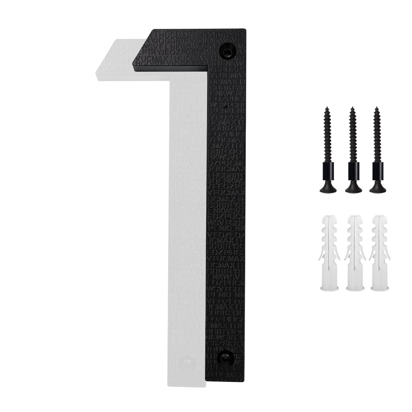 Photo 1 of 8’’ Modern Floating House Numbers for Outside, Large Black Shadow Home Number with Nails Kit & Template, Easy to Be Mounted for Exterior House Address, Garage Gate, Street, Farmhouse, Number 1
