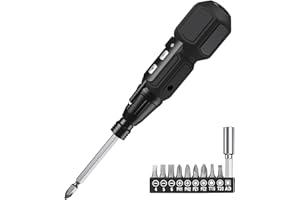 JXTZ Electric Screwdriver Set, Rechargeable Cordless Power Screwdriver with 9 Bits, LED Light, Auto & Manual Modes, Power Repair Tool Ideal for Phone, Game Console, Camera, Clock, Laptop, Home Repair