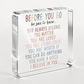 Inspirational Desk Decor, Mental Health Gifts, Positive Affirmations Office Decor, Acrylic Sign, Office Desk Accessories for Therapy Home Living Room Shelf Table Sign School Counselor Gift 4x4''