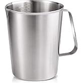 Stainless Measuring Cup (2000ML), KSENDALO 8 Cup Stainless Measuring Cup, Stainless Pitcher with Marking with Handle, 64 Ounces (2.0 Liter)