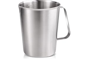 Stainless Measuring Cup (2000ML), KSENDALO 8 Cup Stainless Measuring Cup, Stainless Pitcher with Marking with Handle, 64 Ounc