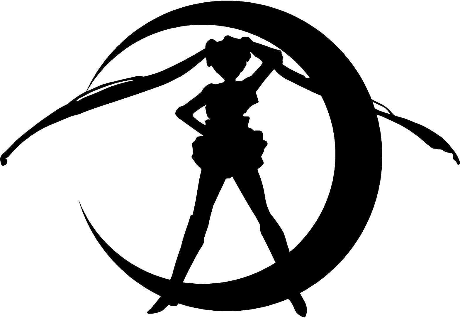 Sailor Moon Usagi Anime Vinyl Decal Sticker for Car Room Window Wall Laptop (23" inches (Black)