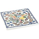 Blue Rose Polish Pottery - Yellow Atlantis Tile - 4.5