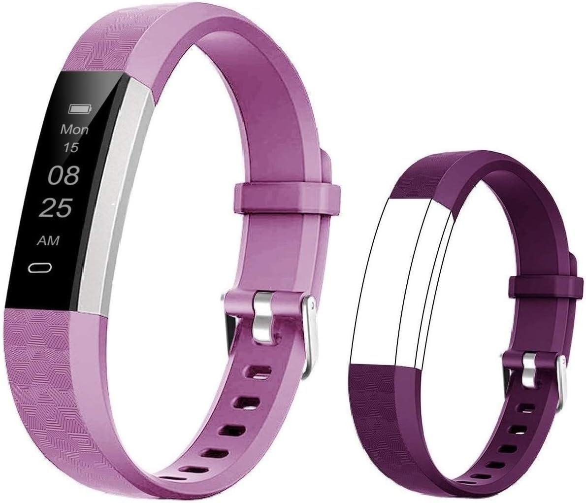 BIGGERFIVE Fitness Tracker Watch for Kids Boys Girls Teens, Pedometer Watch, Activity Tracker, Sleep Monitor, Calorie Counter, Silent Alarm Clock, IP67 Waterproof Step Counter Watch (Dual Straps)