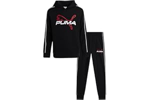 PUMA Boys Sweatpants Set - 2 Piece Fleece Pullover Hoodie Sweatshirt and Boys Jogger Pants Youth Kids Activewear Set (8-16)