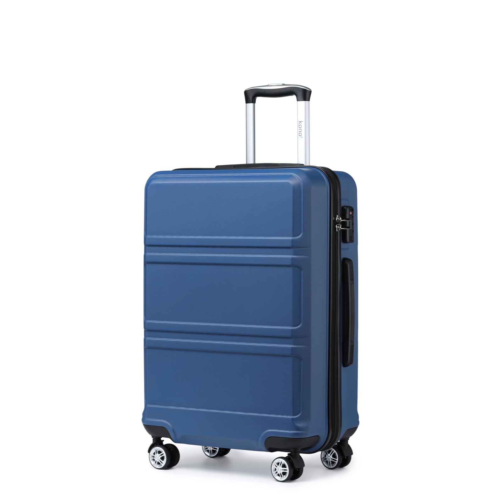 Kono 20 inch Cabin Suitcase Lightweight ABS Carry-on Hand Luggage 4 Spinner Wheels Trolley Case 51.5x38x20 cm(Navy)
