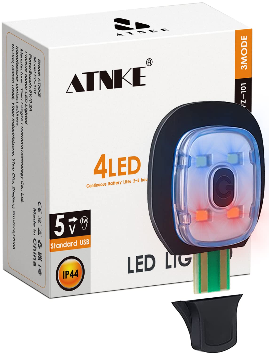 ATNKE Replacement LED Lights for Lighted Beanie Cap,USB Rechargeable Ultra Bright Waterproof Light Lamp Red and Blue Flashing Alarm Headlamp/Red and Blue Flash