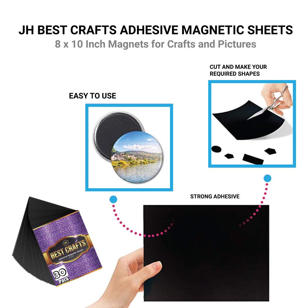 JH Best Crafts hojas magnéticas adhesivas | Imán flexible con ...