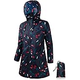POWINSUN Women Waterproof Lightweight Rain Jacket Outdoor Hooded Raincoat