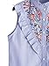 Floerns Women's Vertical Striped Ruffle Floral Embroidery Blouse Shirts
