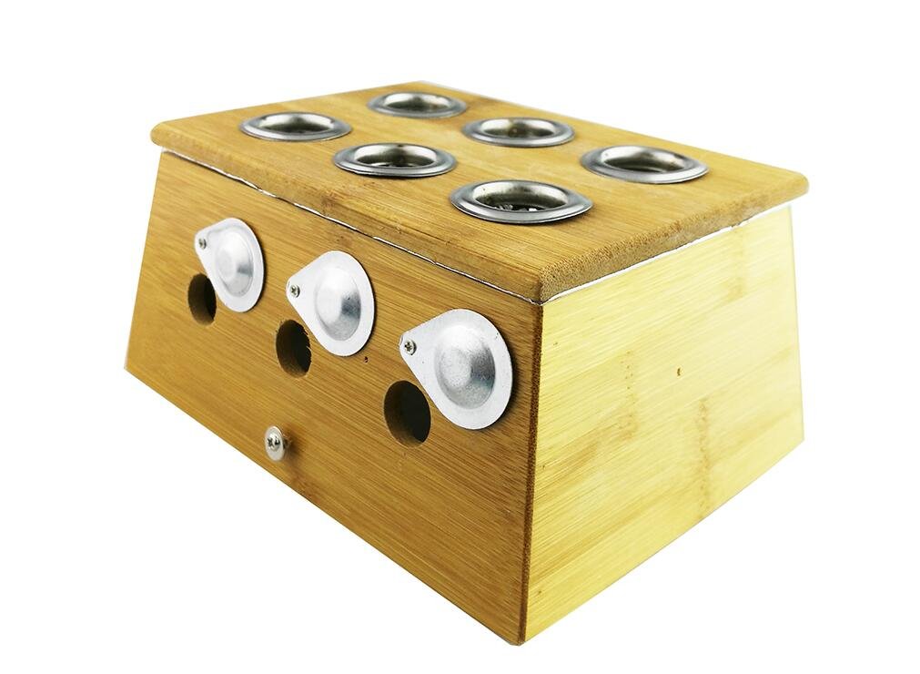 Winterworm Bamboo Healing Box for Moxa Moxibustion Medicine Therapy (Six Hole)