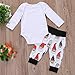 Baby Boys Girls Christmas Long Sleeve Romper Bodysuit and Santa Claus Pants Outfit (6-12M, White)