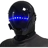 Punk Mask Cosplay for Men, Futuristic Samurai Cosplay Costume Accessory, Techwear Punk Helmet for Halloween