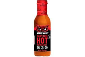 Noble Made by The New Primal Hot Buffalo Dipping and Wing Sauce - 12 oz Bottle - Hot Buffalo Sauce - Whole30 Approved, Certified Paleo, Certified Keto, and Gluten-Free Sauce with 0g of Sugar