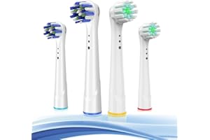 TINGOX Replacement Toothbrush Heads for Oral B Braun, 4 Pack Professional Electric Toothbrush Heads, Precision Clean Brush Heads Refill Compatible with Oral-B 7000/Pro 1000/9600/5000/3000/8000 (4pack)