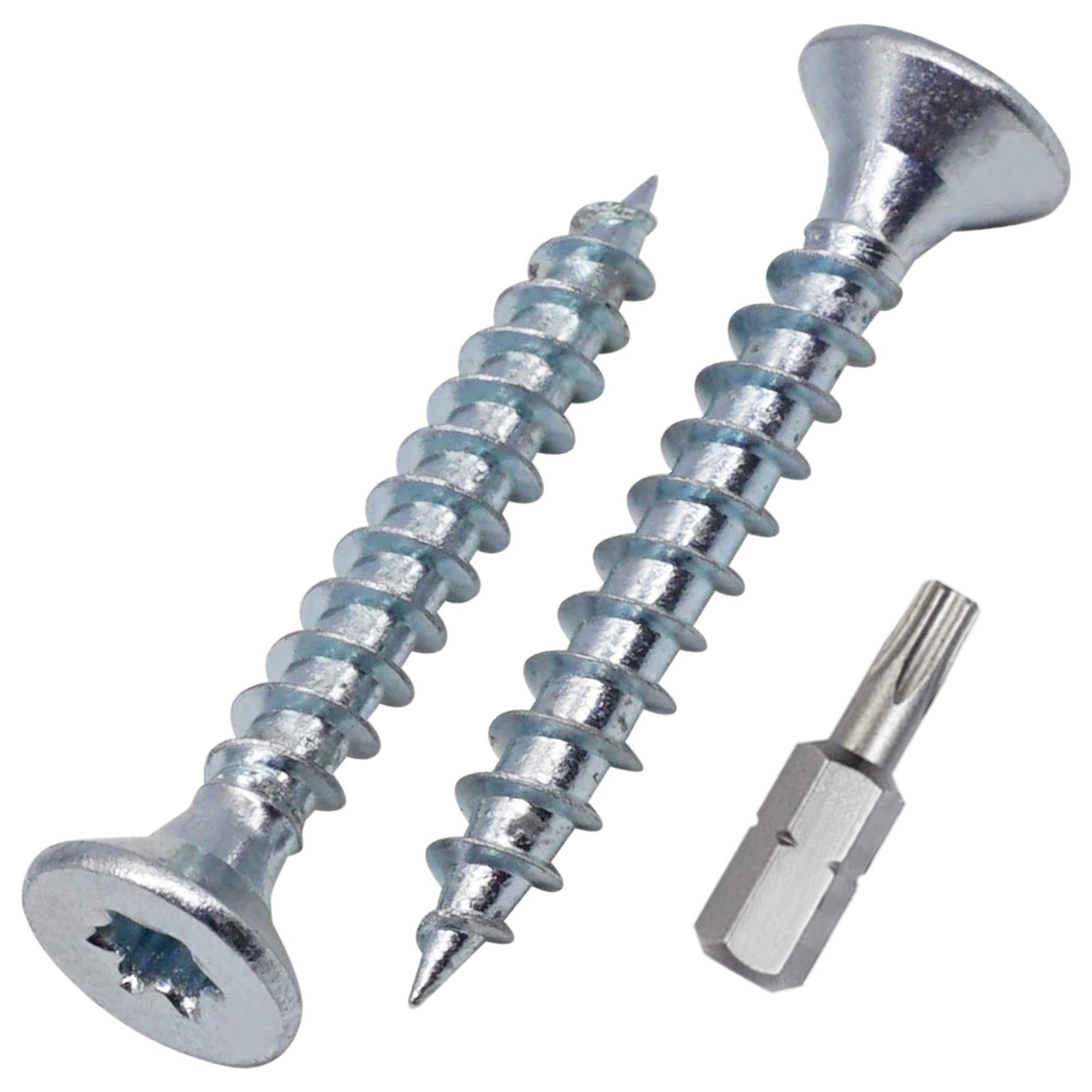 SKIR'CO (50 pcs) Zinc Plated Steel Wood Screws 5.0 x 35 mm, Torx Head, Countersunk Head, Chipboard Screws, Fully Threaded