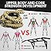 Easy-Install Manila Hemp Gym Climbing Rope w/Bracket & Carabiner for Indoor & Outdoor Crossfit Exercise, Home Training and Fitness Workouts (1.5 in Thickness & 15/20/25 ft Length Available) (15.00)