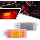 Interior Red LED Door Courtesy Light Fit for Au'di A2 A3 A4 A5 A6 A7 S3 S4 | Fits V'W Rabbit R32 Golf GTI MK5, Porsche 911 987 LED Glove Box Footwell Light Luggage Trunk Lamp