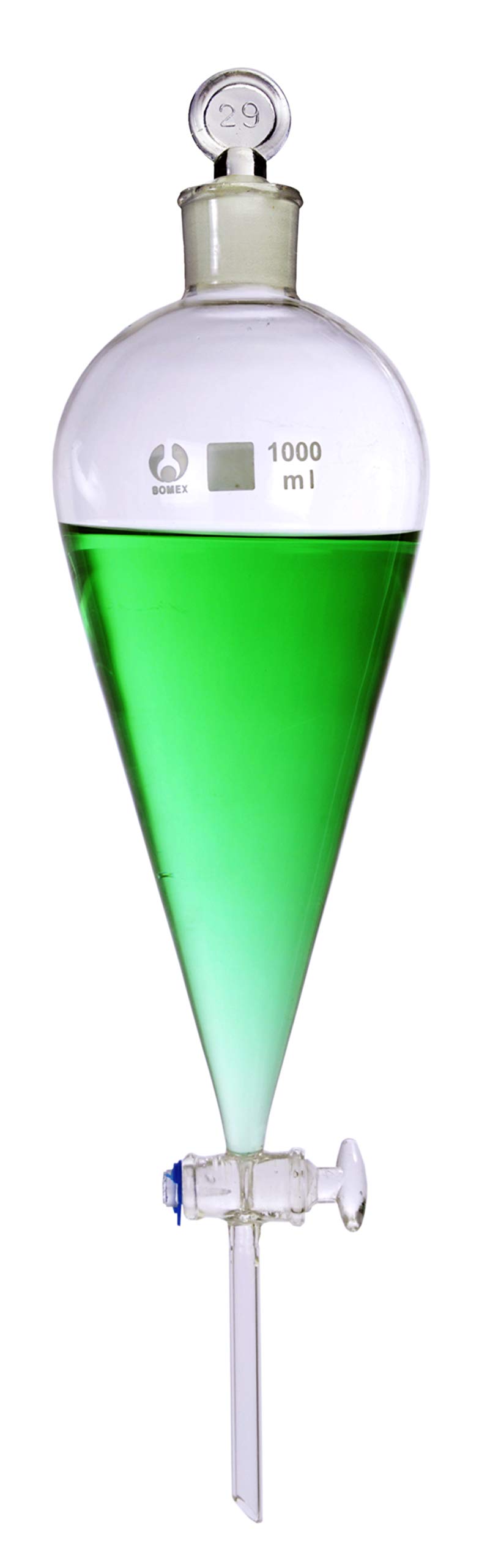 American Educational Bomex Glass Conical Separatory Funnel, 1000mL