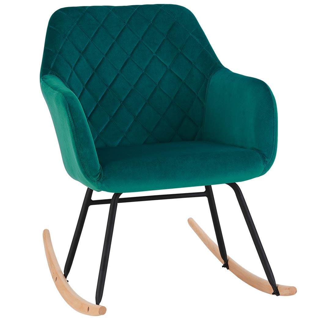 Buy Rocking Chair Fabric Velvet Rocker Retro Design Relax Chair