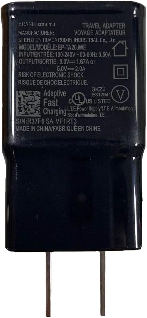 Galaxy S9 Charger,Galaxy S8 Charger,for Samsung S8/S8plus/S9/S9plus/S10/S10plus/NOTE8/NOTE9/Note10/Note 10 pro USB C-Type Adaptive Fast Wall Charger [Includes: 1 Charging adapters +1C-Type Cables]: Home Audio & Theater