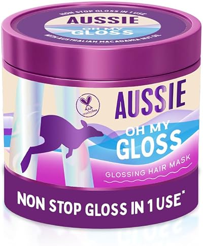 Aussie Oh My Gloss Glossing Hair Mask 500ml - Macadamia Oil, Vegan Cruelty-Free