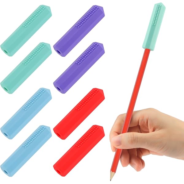 Capuchons à Mâcher En Silicone Pour Crayons - Lot De 3, Couleurs Vives, Pour Enfants Ou Adultes Ayant Des Besoins Sensoriels Oraux