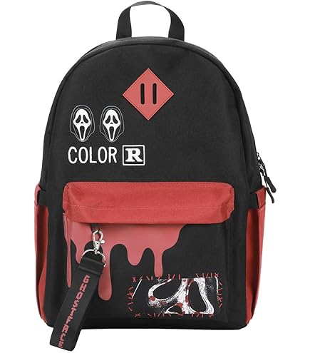 Bioworld Ghostface Glow in the Dark Horror Movie Character 11-inch Black Mini Backpack