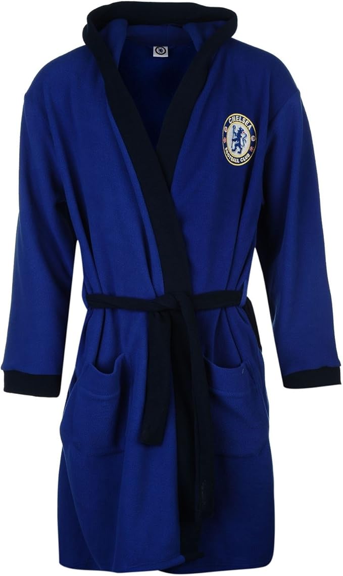 Mens Licensed by Chelsea Football Club Bathrobe Dressing Gown Blue
