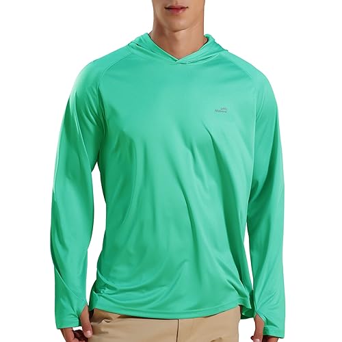 Men's UPF 50+ Long Sleeve Sun Shirts UV Protection Hoodie Rash