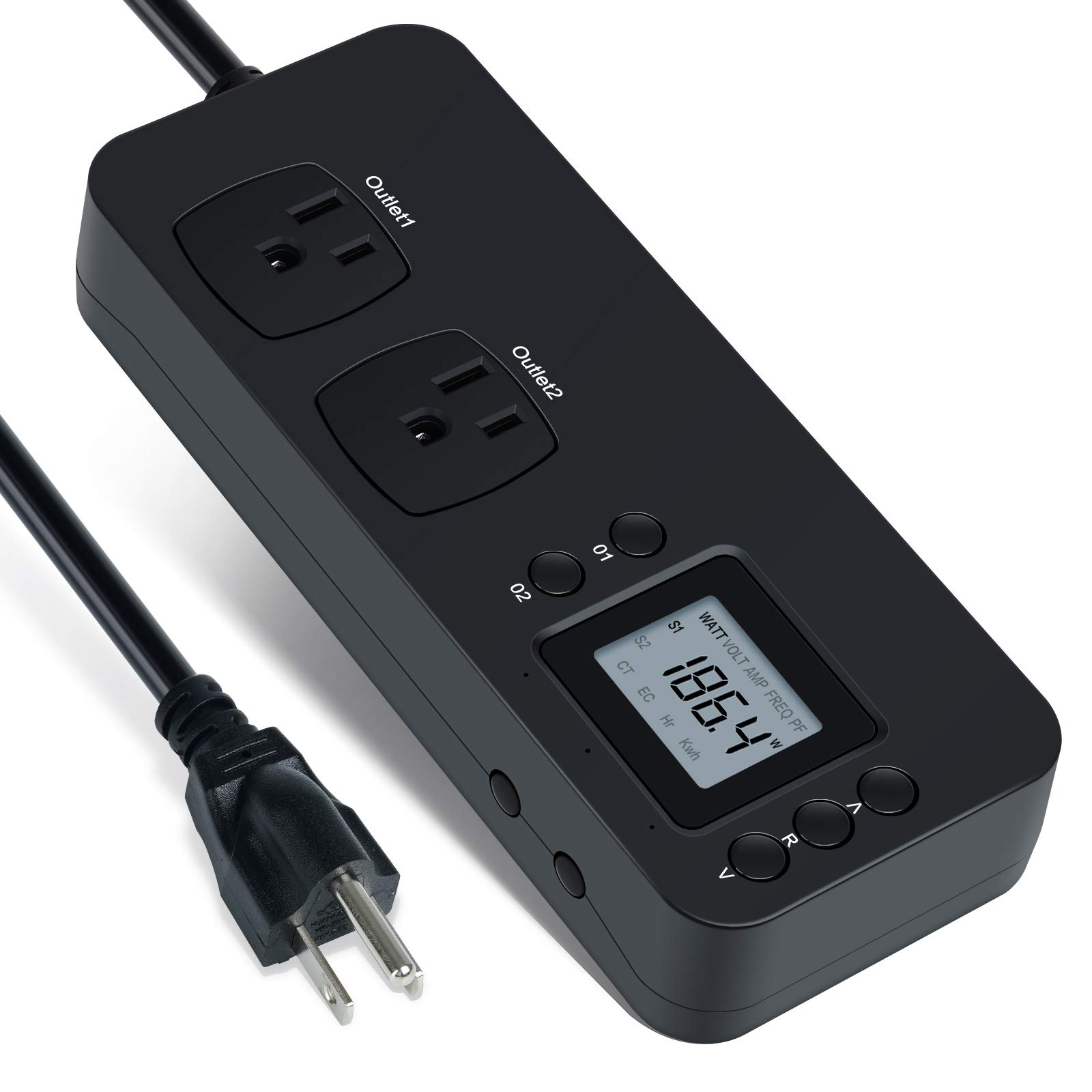 Photo 1 of Electricity Usage Monitor, Briidea Power Consumption Watt Voltage Amp Meter Tester with 2 Outlets Electricity Analyzer Monitoring Device for Energy Saving