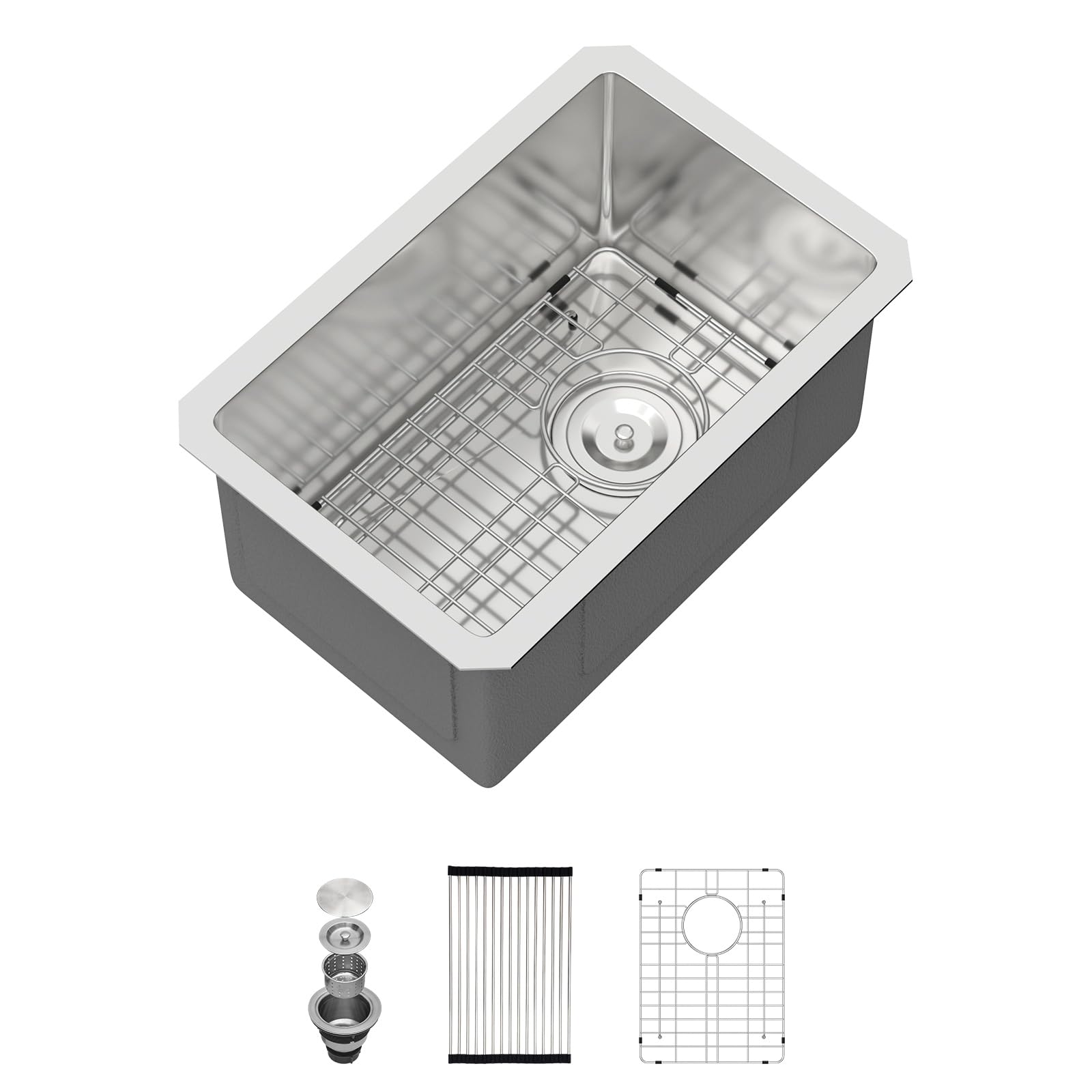 Lofeyo 10" x 18" Stainless Bar Sink Undermount Wet Bar Prep Sink ...
