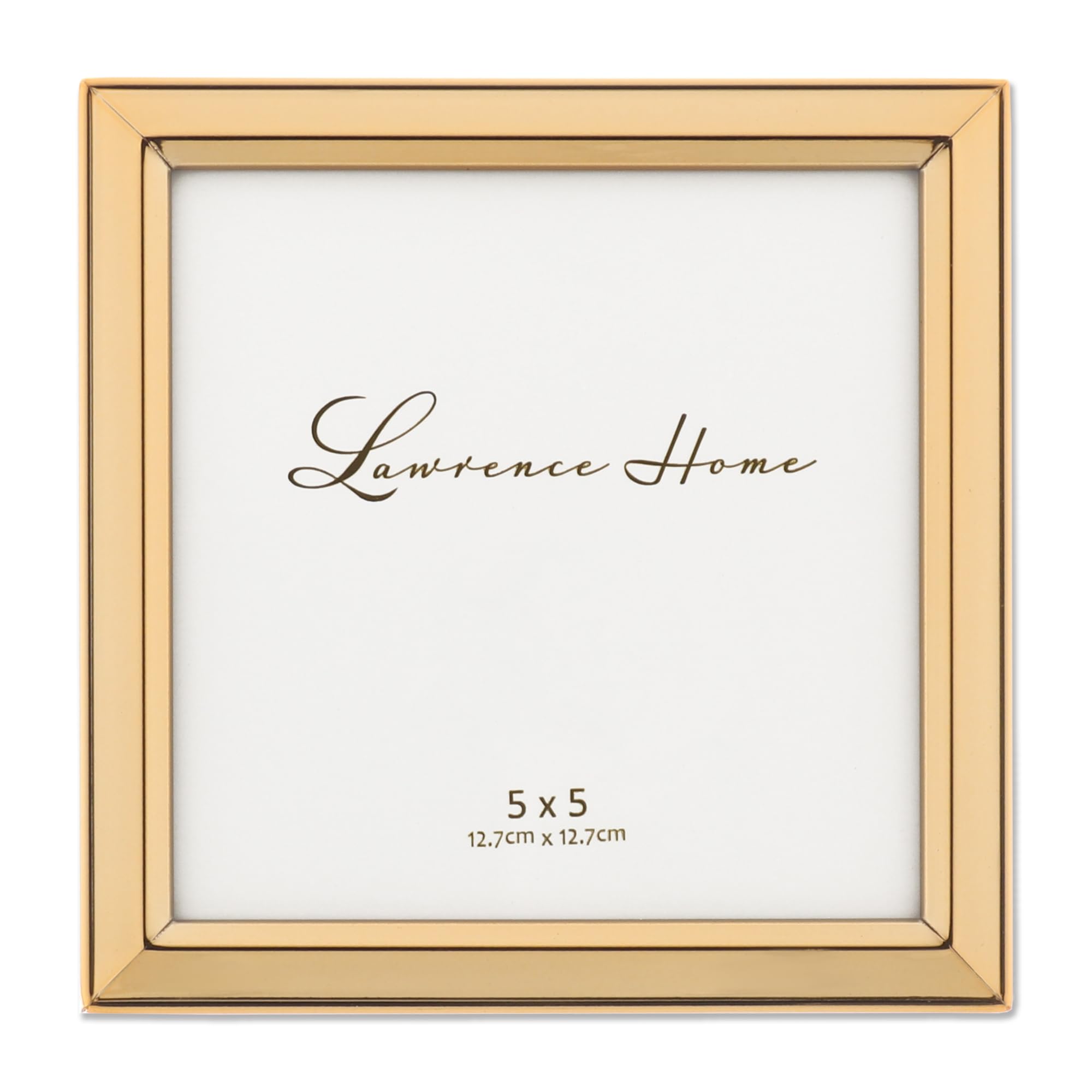 Lawrence Frames 5x5 Gold Metal Classic Bevel Picture Frame