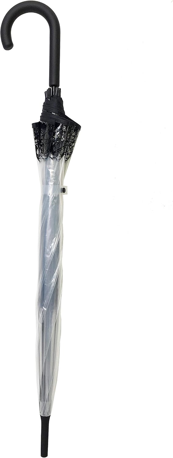 SMATI Umbrella Clear Dome See Through transparent birdcage stick (Flower theme) - Image 3