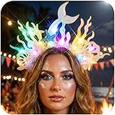 Kilshye Light Up Starfish Mermaid Headbands Beach Costume Headpiece for Women