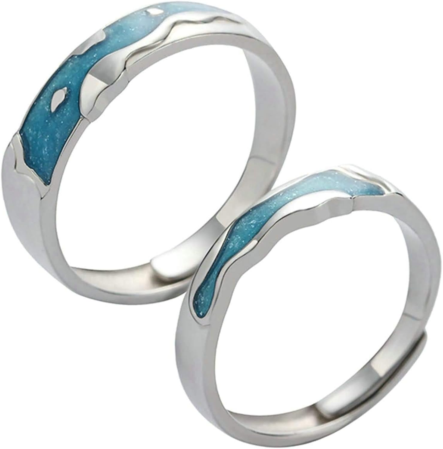 King Will Anelli in silicone da uomo, verde oliva e arancione, fedi nuziali in gomma con design unico a picco di montagna, larghezza 8 mm, spessore