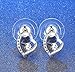 Joyfulshine Womens Crystal Earring Studs 18K Gold Plated Heart Earrings Color White