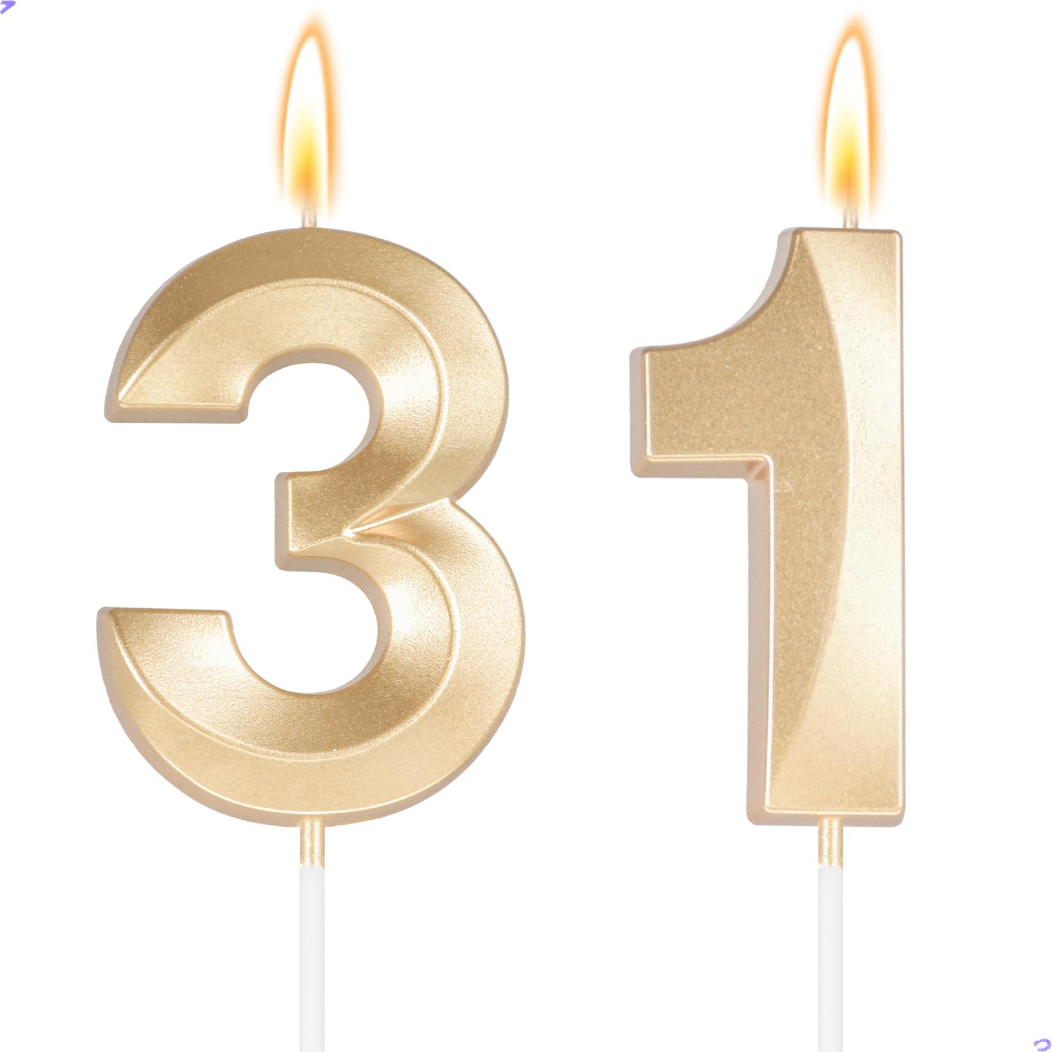 Photo 1 of **3 Damaged**Large 2.76inch Gold Number 31 Candle, 31st Birthday Decorations for Men Women, 31 Birthday Candle for 31 Year Old Birthday Anniversary Her Him