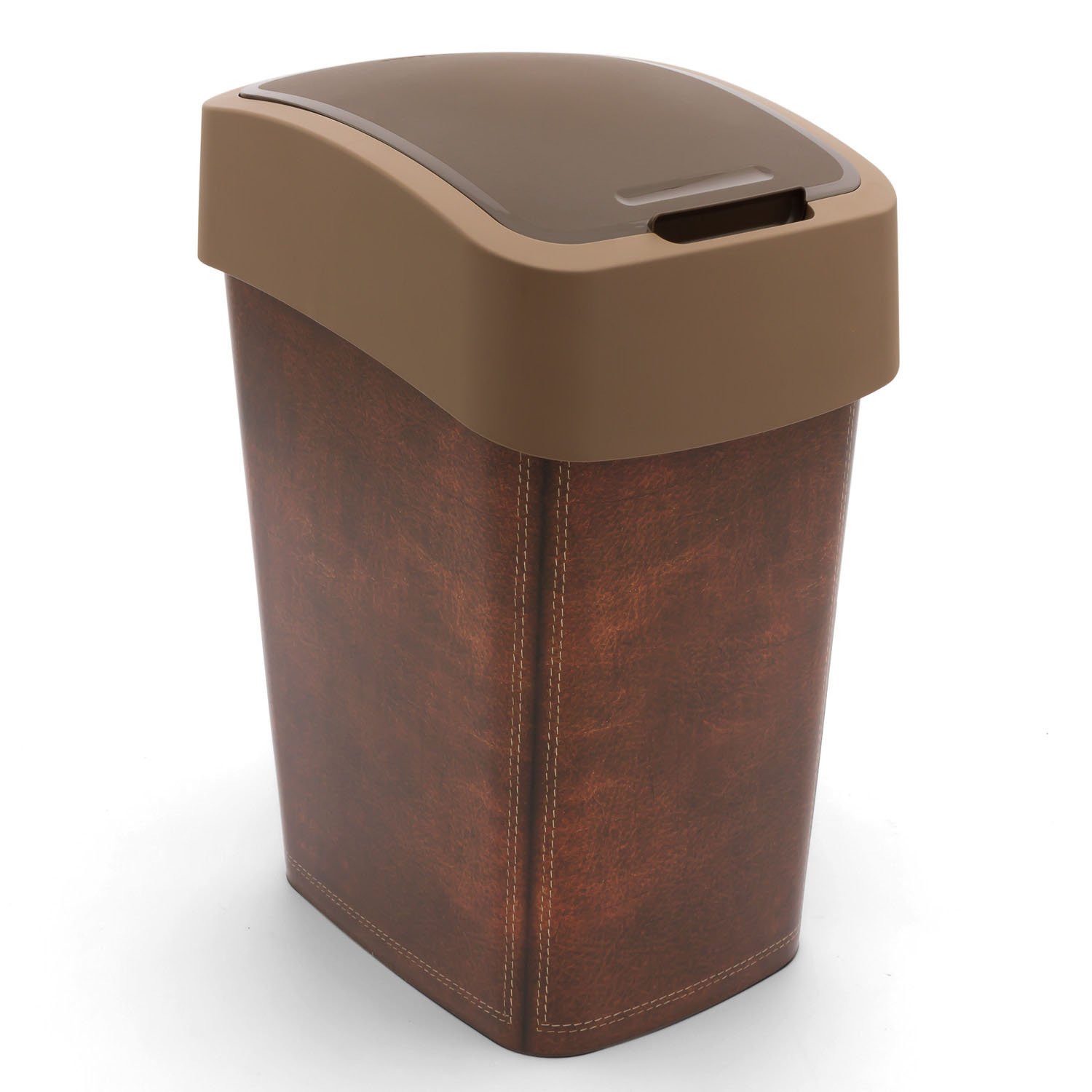 CURVER 25 litre flip bin, leather design, plastic swing bin, kitchen