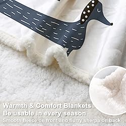 Sleepwish Dachshund Throw Blankets Cute Fleece